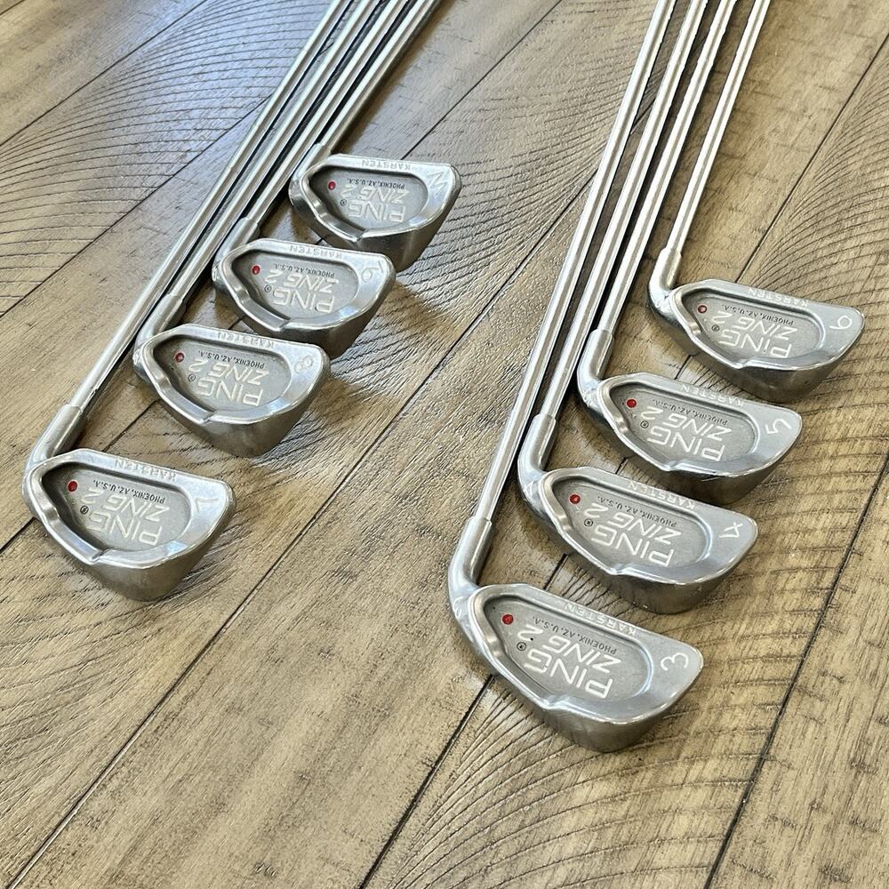 PING ZING 2 Red Dot PING JZ Stiff Steel Shafts 3-PW RH Matching Serial #'s